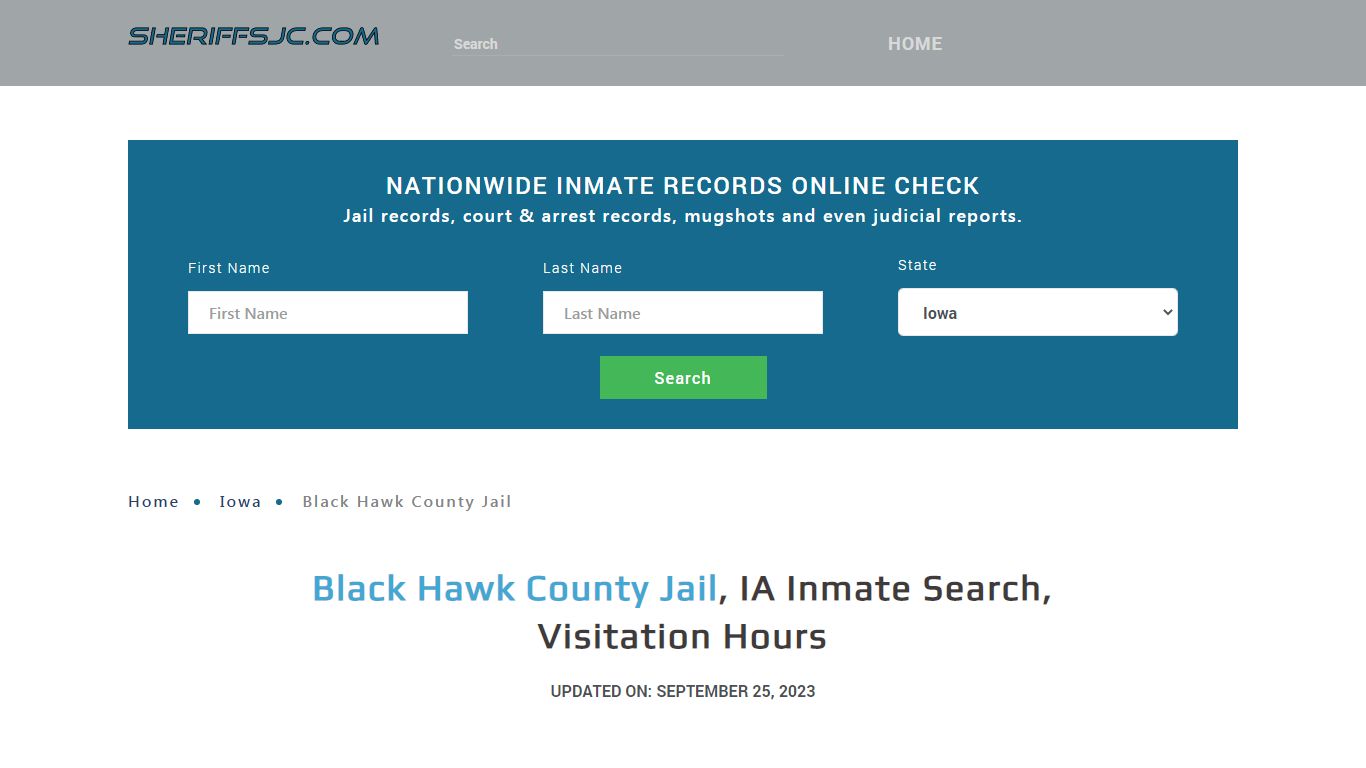 Black Hawk County Jail, IA Inmate Search, Visitation Hours
